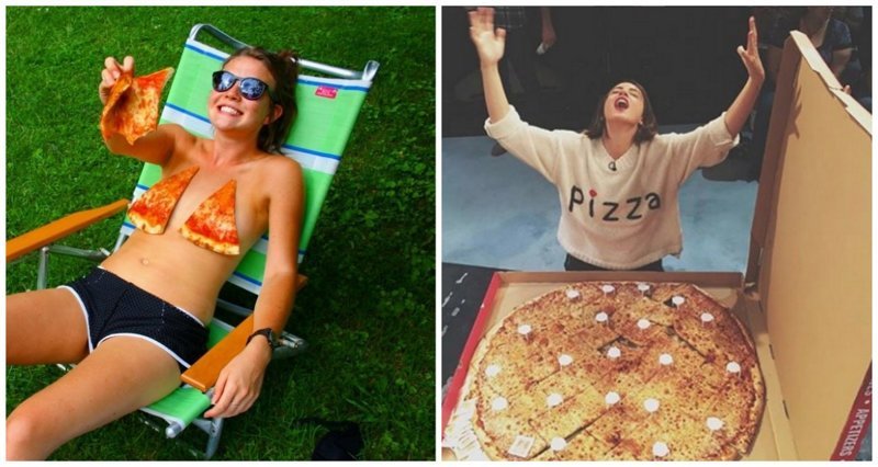 Девушки, которые без ума от пиццы (17 фото)